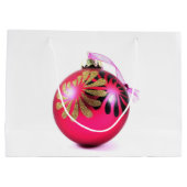 ピンクのクリスマスオーナメント大抱き枕 ラージペーパーバッグ (裏面)