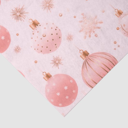 ピンクのクリスマスオーナメント雪の結晶クリスマス 薄葉紙 (詳細)