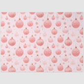 ピンクのクリスマスオーナメント雪の結晶クリスマス 薄葉紙 (正面)