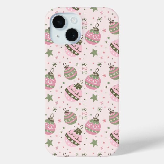 ピンクのクリスマスオーナメント風フォンケース Case-Mate iPhoneケース (裏面)