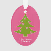 ピンクのクリスマスオーナメント オーナメント (裏面)