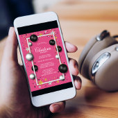 ピンクのクリスマスオーナメント クリスマスパーティー 招待状