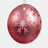 ピンクのクリスマスオーナメント セラミックオーナメント (左)