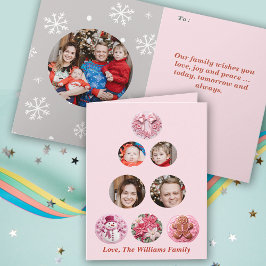 ピンクのクリスマスカスタムの写真 カード