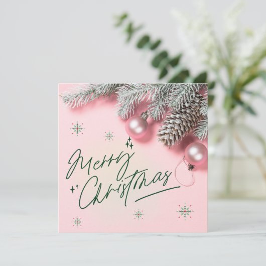 ピンクのクリスマスカード (スタンド正面)