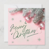 ピンクのクリスマスカード (正面)