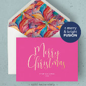 ピンクのクリスマスカード(写真あり) 箔シーズンカード