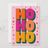 ピンクのクリスマスカード HOHOHO シーズンカード (正面)