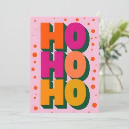 ピンクのクリスマスカード HOHOHO シーズンカード