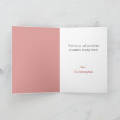 ピンクのクリスマスカーパーソナライズされたド（クリスマスカード） カード (内部)