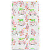 ピンクのクリスマスカーホリデー抱き枕 スモールペーパーバッグ (裏面)