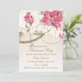 ピンクのクリスマスガーランド | ホリデーパーティーの招待状 招待状 (スタンド正面)