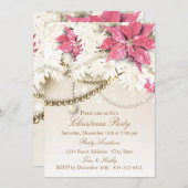 ピンクのクリスマスガーランド |ホリデーパーティー招待状 招待状 (正面/裏面)