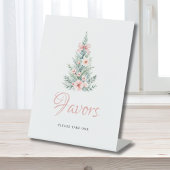 ピンクのクリスマスガール赤ちゃんシャワーのお気に入り 台座サイン