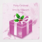 ピンクのクリスマスギフトベーキングラベル ラベル (デザイン1)