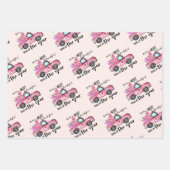 ピンクのクリスマスギフトラップ ラッピングペーパーシート (正面3)