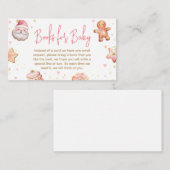 ピンクのクリスマスクッキー赤ちゃんシャワーブックベビー エンクロージャーカード (正面/裏面)