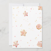 ピンクのクリスマスクッキー ベイビーシャワー 招待状 (裏面)