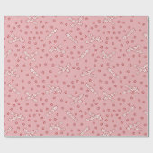 ピンクのクリスマスクラッカーレッドトイル ラッピングペーパー (フラット)