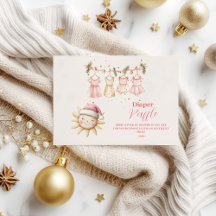 ピンクのクリスマスクロステラインおむつラッフル