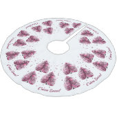 ピンクのクリスマスクローお洒落モン ブラッシュドポリエステルツリースカート (アングル)