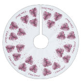 ピンクのクリスマスクローお洒落モン ブラッシュドポリエステルツリースカート (正面)