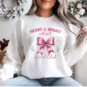 ピンクのクリスマスコケット弓 スウェットシャツ