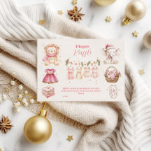 ピンクのクリスマスコラージュおむつラッフル