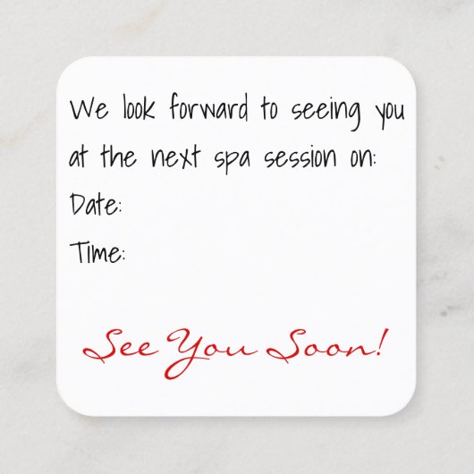 ピンクのクリスマスサボテンの花の写真のアポイントメント 予約カード (裏面)