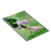 ピンクのクリスマスサボテン花オーキッド祈りの言葉ジャーナル ノートブック (右側)