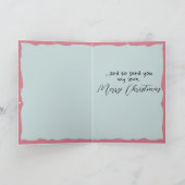 ピンクのクリスマスサボテン雪の植物愛好家ガーデナー シーズンカード (内部)