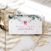 ピンクのクリスマスサンタベビーシャワーおむつラッフル エンクロージャーカード