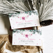 ピンクのクリスマスサンタベビーシャワーおむつラッフル エンクロージャーカード