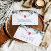 ピンクのクリスマスサンタベビーシャワーおむつラッフル エンクロージャーカード