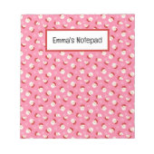 ピンクのクリスマスサンタ ノートパッド (正面)