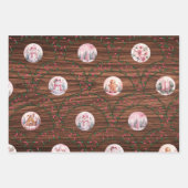 ピンクのクリスマスシーン ラッピングペーパーシート (正面3)