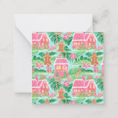 ピンクのクリスマスジンジャーブレッドギフトエンクロージャー ノートカード (裏面)