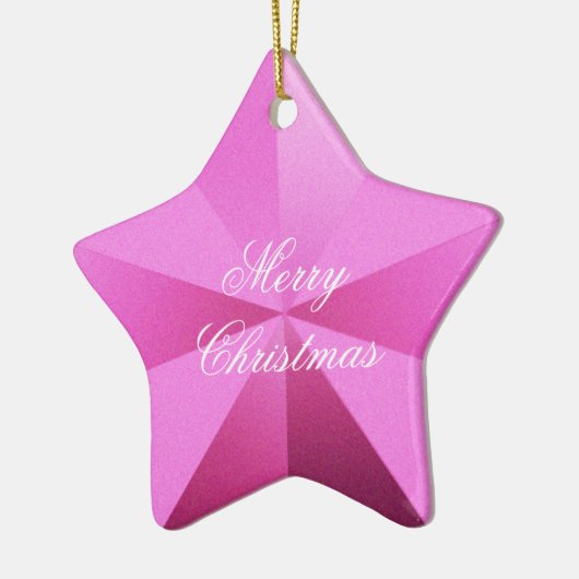 ピンクのクリスマススターオーナメントのカスタマイズ セラミックオーナメント (左)