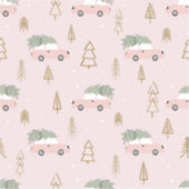 ピンクのクリスマスステッカー シール (正面)