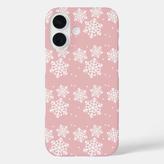 ピンクのクリスマススノーフレークのパターン Case-Mate iPhoneケース (裏面)