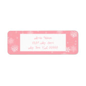 ピンクのクリスマススノーフレークのラベル ラベル (正面)