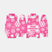 ピンクのクリスマススノーフレークパーソナライズされたキッズパーティー フェイバーボックス (折り畳みなし)