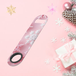 ピンクのクリスマススノーフレーク スピード栓抜き