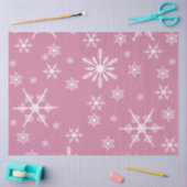 ピンクのクリスマススノーフレーク 薄葉紙 (クラフト)