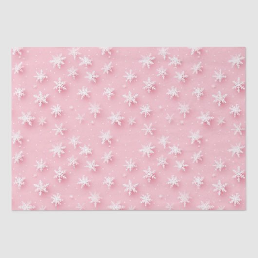 ピンクのクリスマススノーフレーク 薄葉紙 (正面)