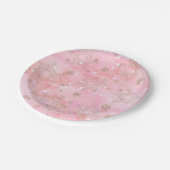 ピンクのクリスマススノーフレークBohoパターン ペーパープレート (アングル)