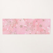 ピンクのクリスマススノーフレークBohoパターン ヨガマット (裏面(横))