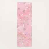 ピンクのクリスマススノーフレークBohoパターン ヨガマット (裏面)