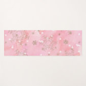 ピンクのクリスマススノーフレークBohoパターン ヨガマット (正面(横))