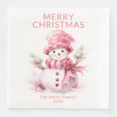 ピンクのクリスマススノーマンパーティー (正面)